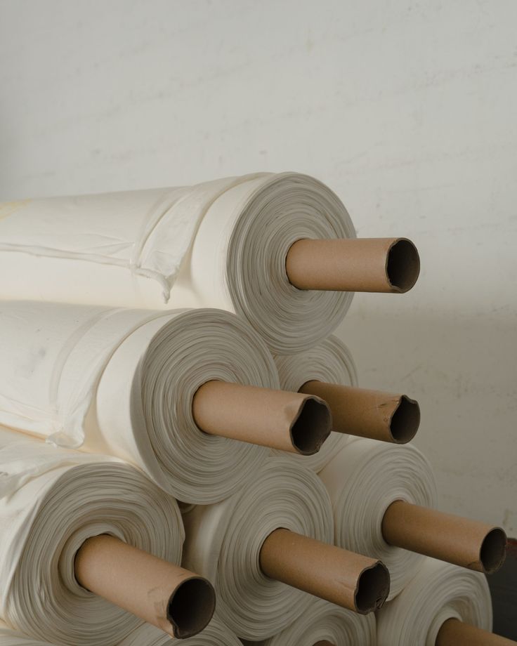 Rolls of certified organic cotton fabric